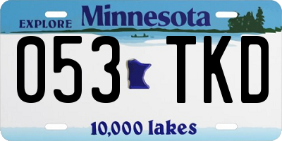 MN license plate 053TKD