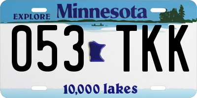 MN license plate 053TKK