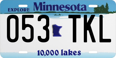 MN license plate 053TKL