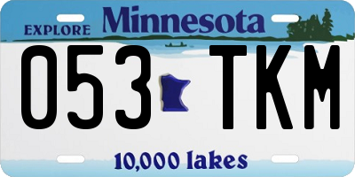 MN license plate 053TKM