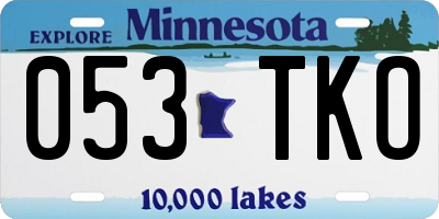 MN license plate 053TKO