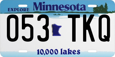 MN license plate 053TKQ