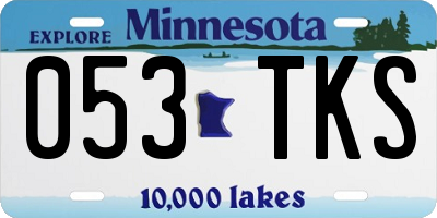 MN license plate 053TKS