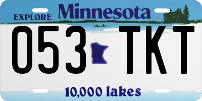 MN license plate 053TKT