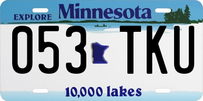 MN license plate 053TKU