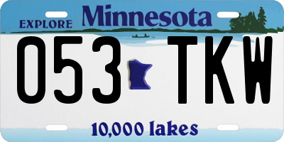 MN license plate 053TKW