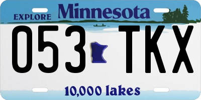 MN license plate 053TKX
