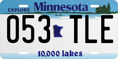 MN license plate 053TLE