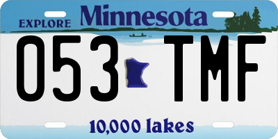 MN license plate 053TMF