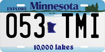 MN license plate 053TMI