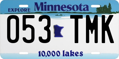 MN license plate 053TMK