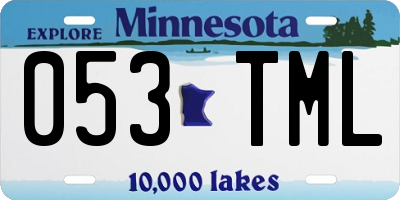MN license plate 053TML