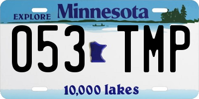 MN license plate 053TMP