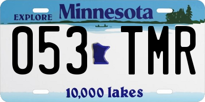 MN license plate 053TMR