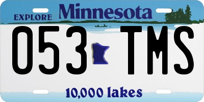 MN license plate 053TMS
