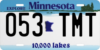 MN license plate 053TMT