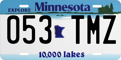 MN license plate 053TMZ