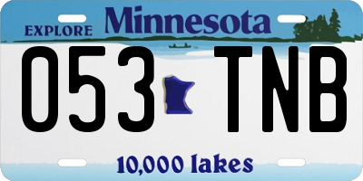 MN license plate 053TNB