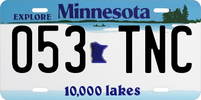 MN license plate 053TNC