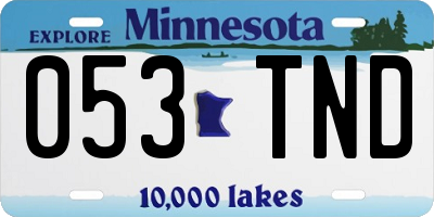 MN license plate 053TND