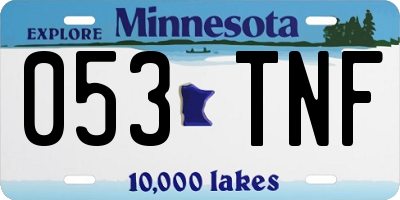 MN license plate 053TNF