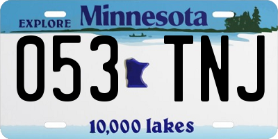 MN license plate 053TNJ