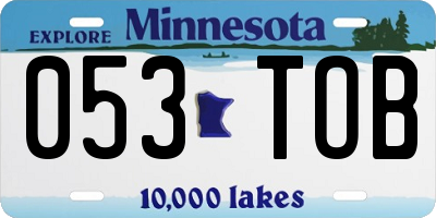 MN license plate 053TOB