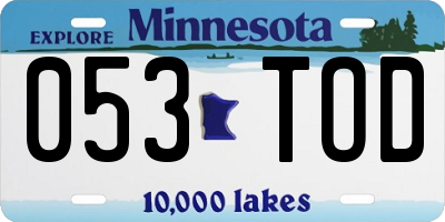 MN license plate 053TOD