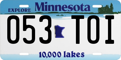 MN license plate 053TOI