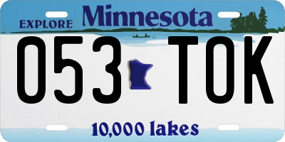 MN license plate 053TOK