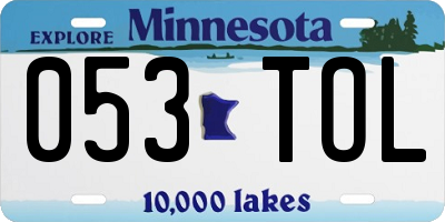 MN license plate 053TOL