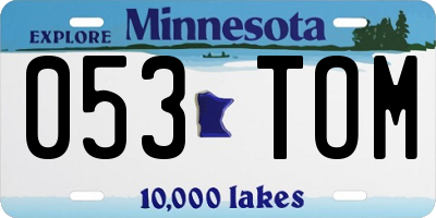 MN license plate 053TOM