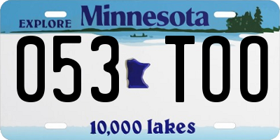 MN license plate 053TOO