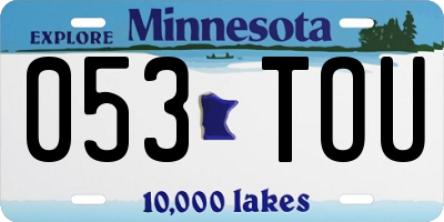MN license plate 053TOU