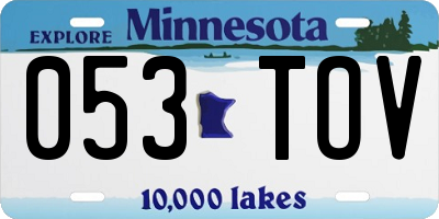 MN license plate 053TOV