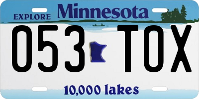 MN license plate 053TOX