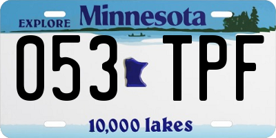 MN license plate 053TPF