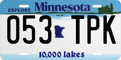 MN license plate 053TPK