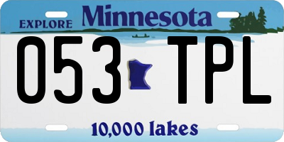 MN license plate 053TPL