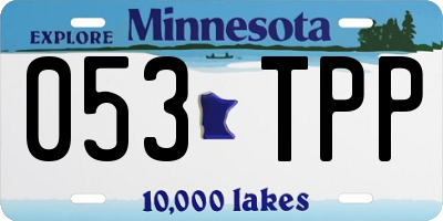 MN license plate 053TPP
