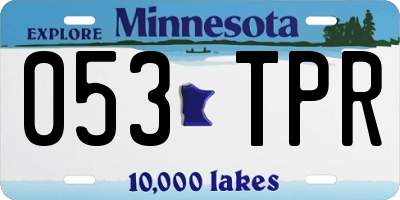 MN license plate 053TPR