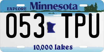 MN license plate 053TPU