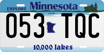 MN license plate 053TQC