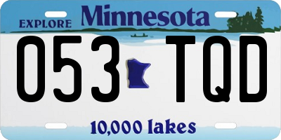 MN license plate 053TQD