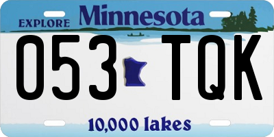 MN license plate 053TQK