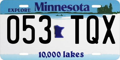 MN license plate 053TQX