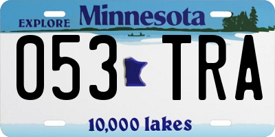 MN license plate 053TRA