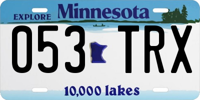 MN license plate 053TRX