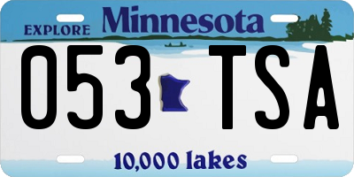 MN license plate 053TSA