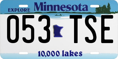 MN license plate 053TSE